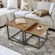 image 10 of 2PC Industrial Square Nesting Coffee Tables Rustic Brown Brown