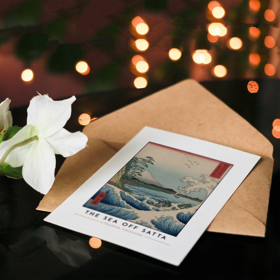 image 1 of Utagawa Hiroshige Art Card The Sea Off Satta
