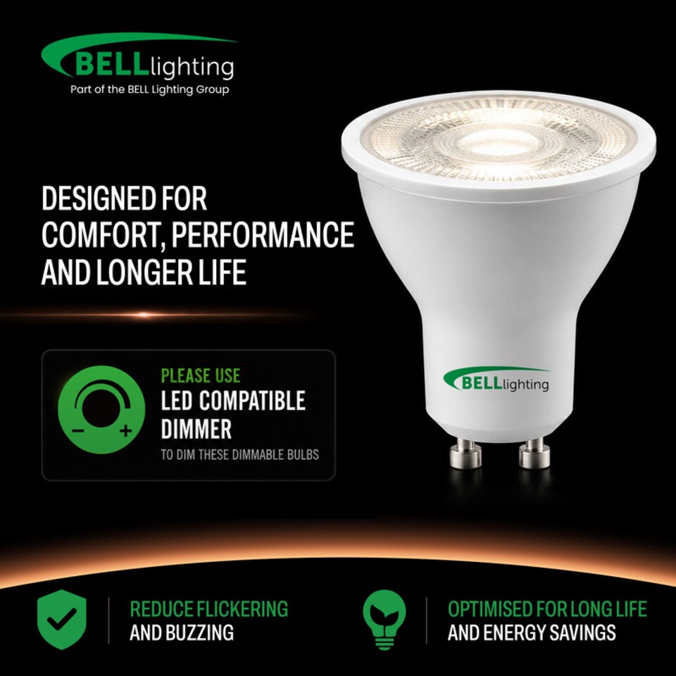 image 1 of BELL Lighting GU10 Dimmable LED Spotlight 4.4W Natural White 4000K Light Bulbs