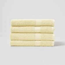 Homescapes Turkish Cotton Bath Towel Set of 4 - Yellow | Yellow | Bath towel | 4