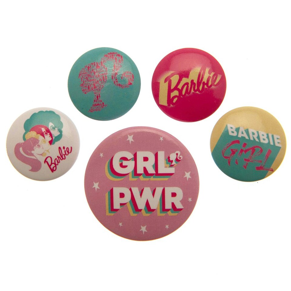 image 1 of Barbie Assorted Designs Badge Set - Pink/Blue/White - One Size