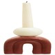 image 3 of Interiors by Premier Modern White Candle Holder with Red Base, Antique Candle Holder For Living Room, Large Candle Holder For Home Red