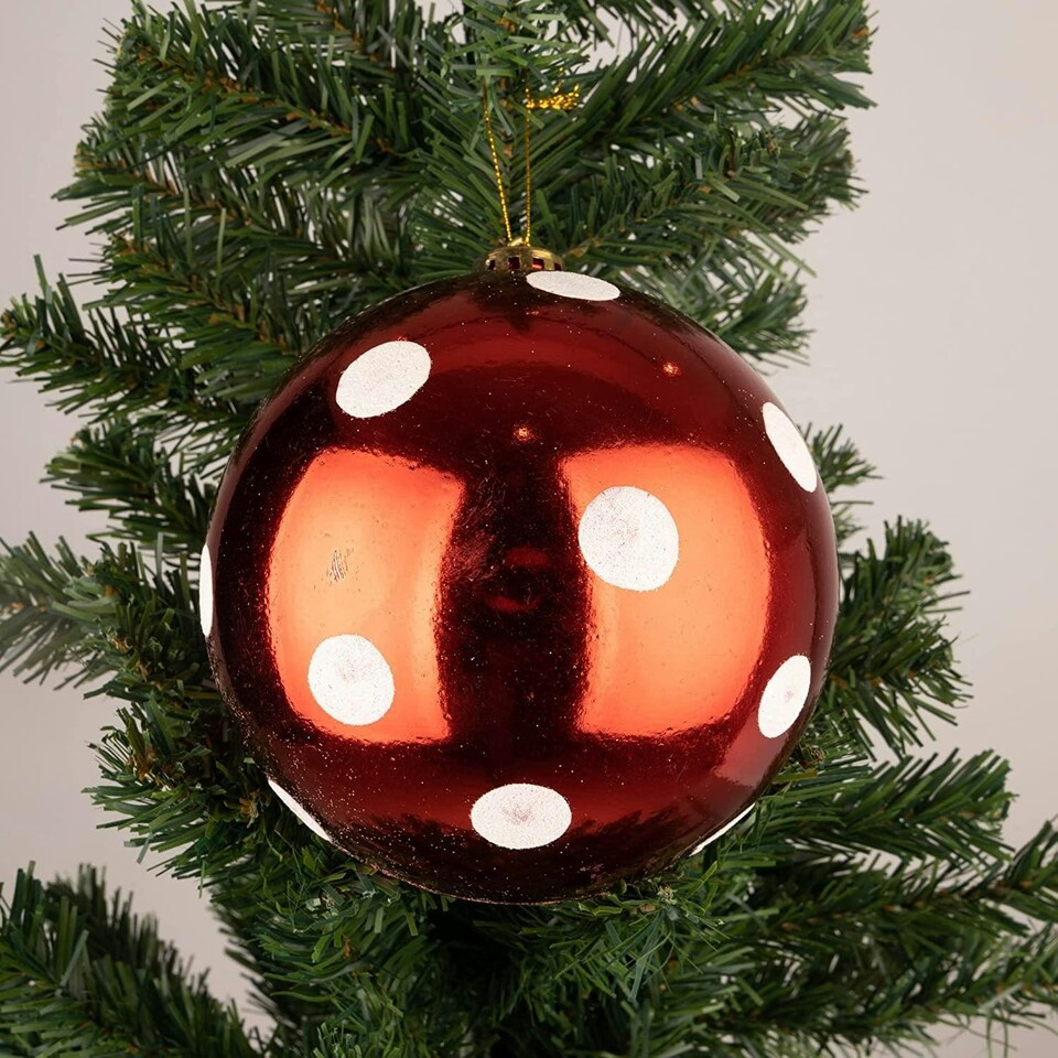 image 1 of Red White Polka Dots Baubles 5CM 12PCS Set