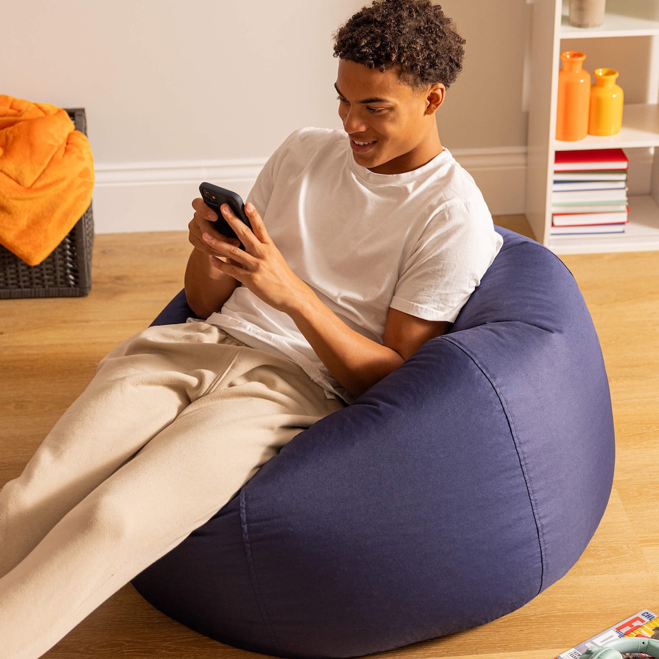 image 1 of Adult Classic Beanbag Outdoor Waterproof Bean bags Ready Filled - Navy Blue | Blue | Navy Blue | 1