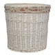 image 1 of Large Round White Wash Laundry Basket with a Garden Rose Lining | Multi | Garden Rose