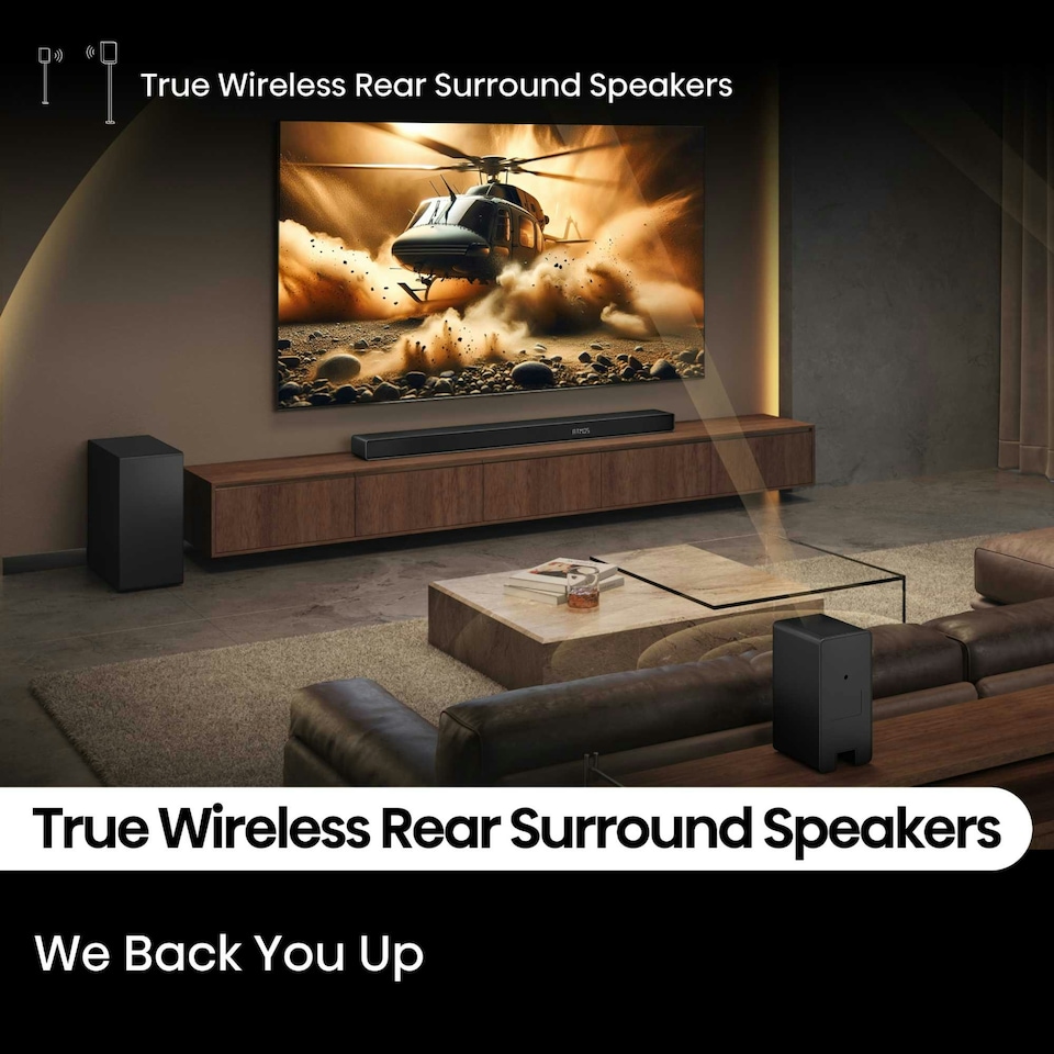 image 1 of Hisense AX Series 5.1.4 Channel Soundbar with Rear Speakers & Subwoofer AX5140Q