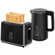 image 1 of HOMCOM 1.5L 3000W Fast Boil Electric Kettle and 2 Slice Toaster Set, Black