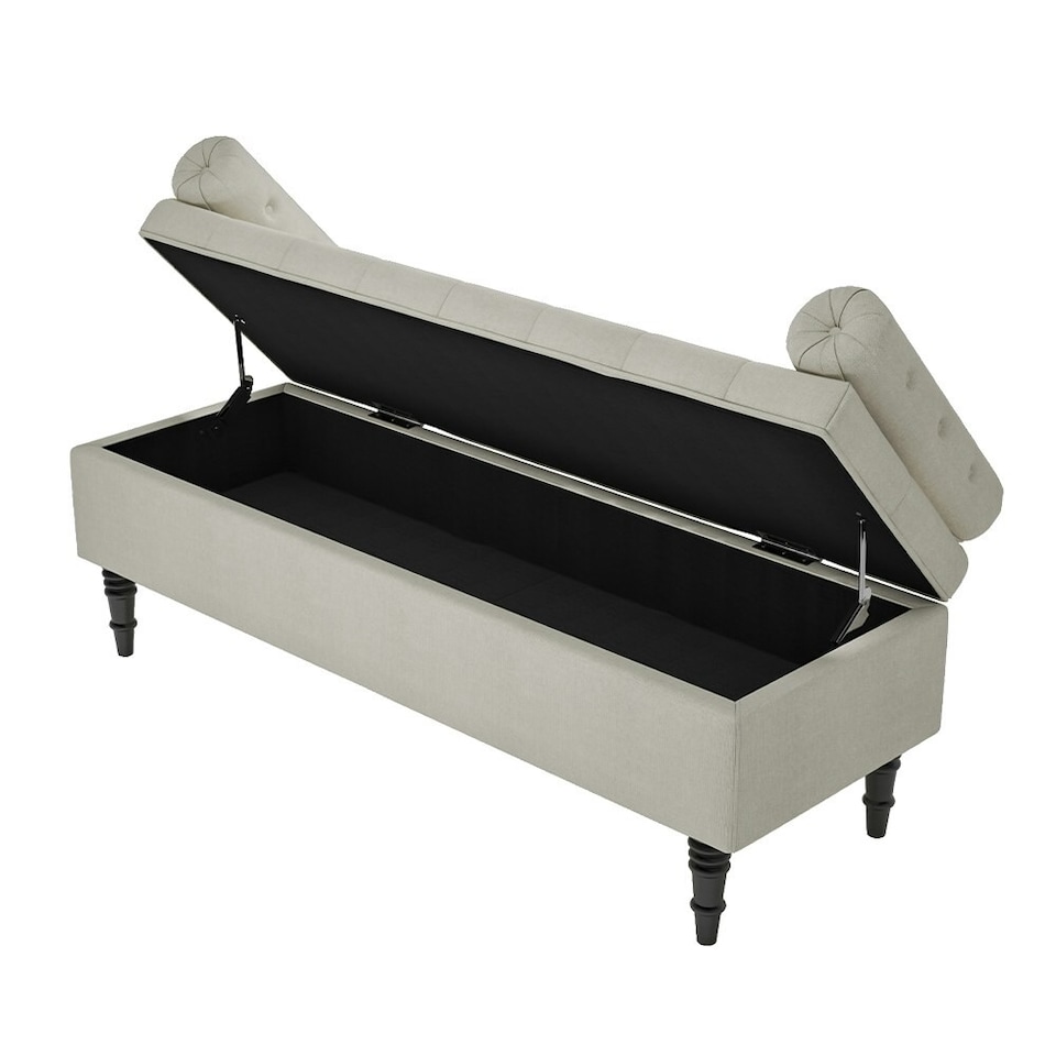 image 1 of Living and Home Storage Ottoman Bench with Armrests