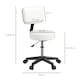 image 7 of HOMCOM Adjustable Swivel Salon Chair Padded Seat Back 5 Wheels White