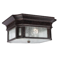 Federal 2 Light Bathroom Flush Outdoor Ceiling Lantern Bronze IP44, E27