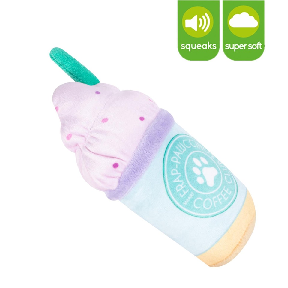 image 1 of Barkbucks Plush Novelty Dog Toy Squeaky Coffee Inspired Puppy Christmas Birthday Present Pup Cup Puppaccino