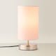 image 4 of ValueLights Satin Touch Dimmer Bedside Table Lamp With Pink Cylinder Light Shade