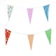 image 2 of Multi Coloured and Design Shabby Chic Vintage Print Party Bunting 10m with 20 Pennants