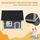 image 8 of PawHut Outdoor Feral Cat House with Openable Asphalt Roof - Grey