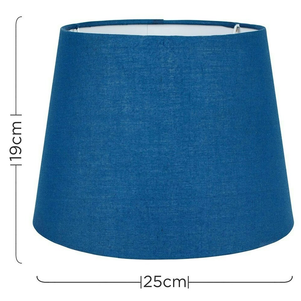 image 1 of ValueLights Modern Small Tapered Table Floor Lamp Light Shade With Blue Fabric Finish