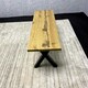image 4 of Wooden Brown Bench With Metal Legs for Dining, Work, or Study Brown
