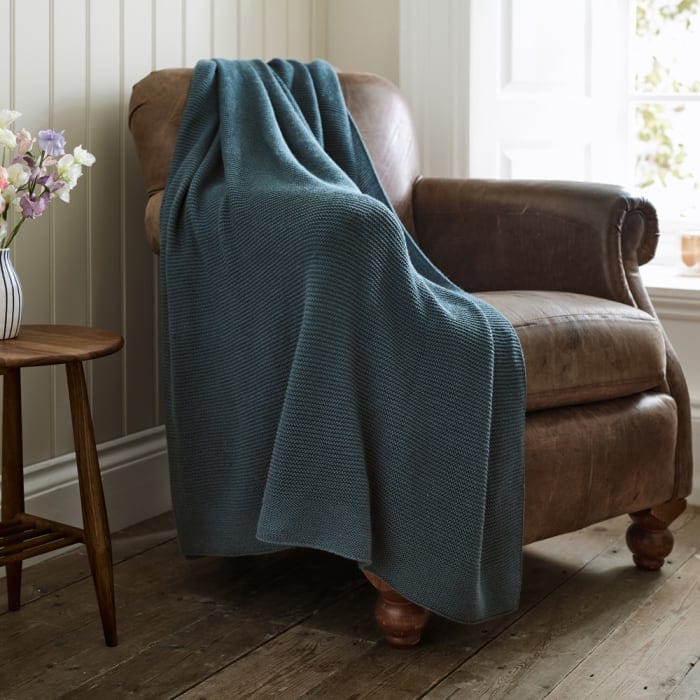 Saunton Stitch Supersoft Yarn Dyed Knitted Throw