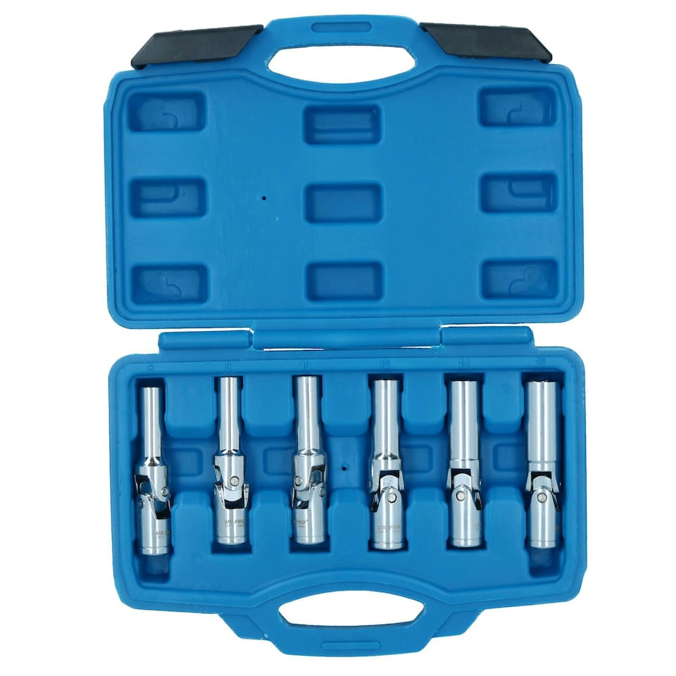 image 1 of Glow Plug Socket Set Metric 3/8 drive 6pc 8mm - 16mm