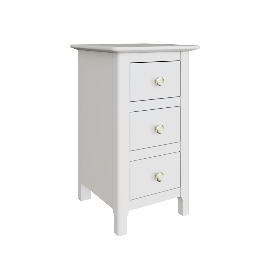 image 1 of Palma 3 Drawer Bedside Cabinet Pure White