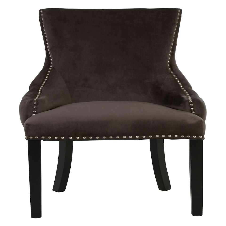 image 1 of Interiors by Premier Black Velvet Dining Chair, Comfortable High Back Office Chair, Aesthetic Velvet Accent chair for Living Room