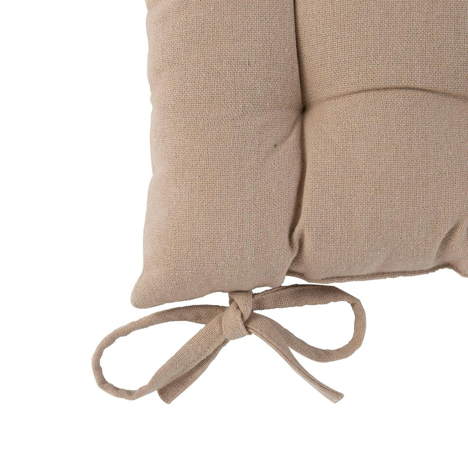 image 1 of Harbour Housewares Square Garden Chair Seat Cushions - Natural - Pack of 4 Brown