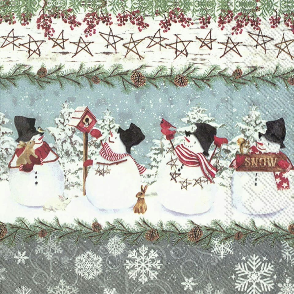 IHR  Snowy Pals Cocktail Napkins 25cm 3ply  20 Pack