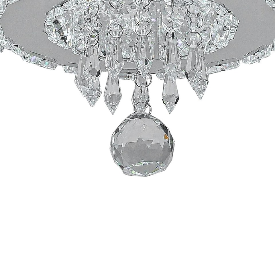 image 1 of Living and Home Round Crystal Ceiling Light | Chrome
