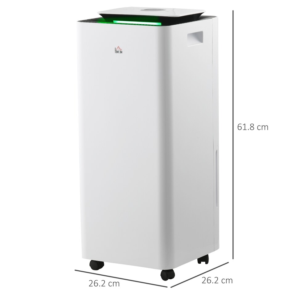 image 1 of HOMCOM 16LDay 3500mL Portable Quiet Dehumidifier with Air Purifier Filter, 24H Timer, 5 Modes, Electric Moisture Air Dehumidifier for Home Laundry Basement, White