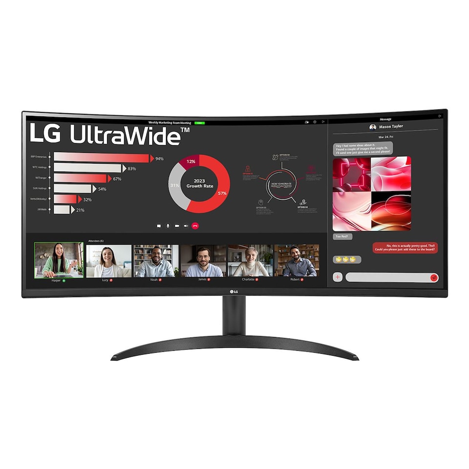image 1 of LG Ultrawide 34WR50QK-B.AEK 34" Curved VA LCD Wide Quad HD FreeSync Monitor
