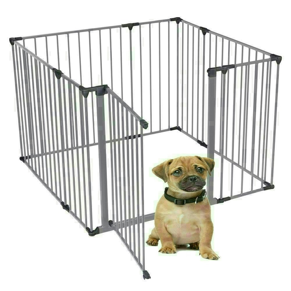 image 1 of Bettacare Pet Pen, 105cm x 105cm, Grey, 70cm High, Dog Pen for Pets and Puppies, Dog Playpen suitable for Indoor and Outdoor use Grey
