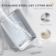 image 3 of PawHut Stainless Steel Cat Litter Box with High Sides Grey | M