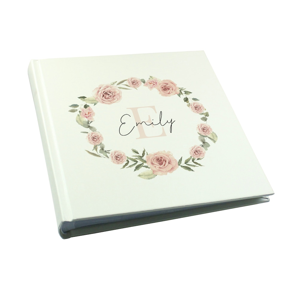 image 1 of Personalised Floral Wreath Square Photo Album