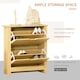 image 4 of HOMCOM 12-Shoe Storage Cabinet 4 Shelves 2 Drawers Modern Brown