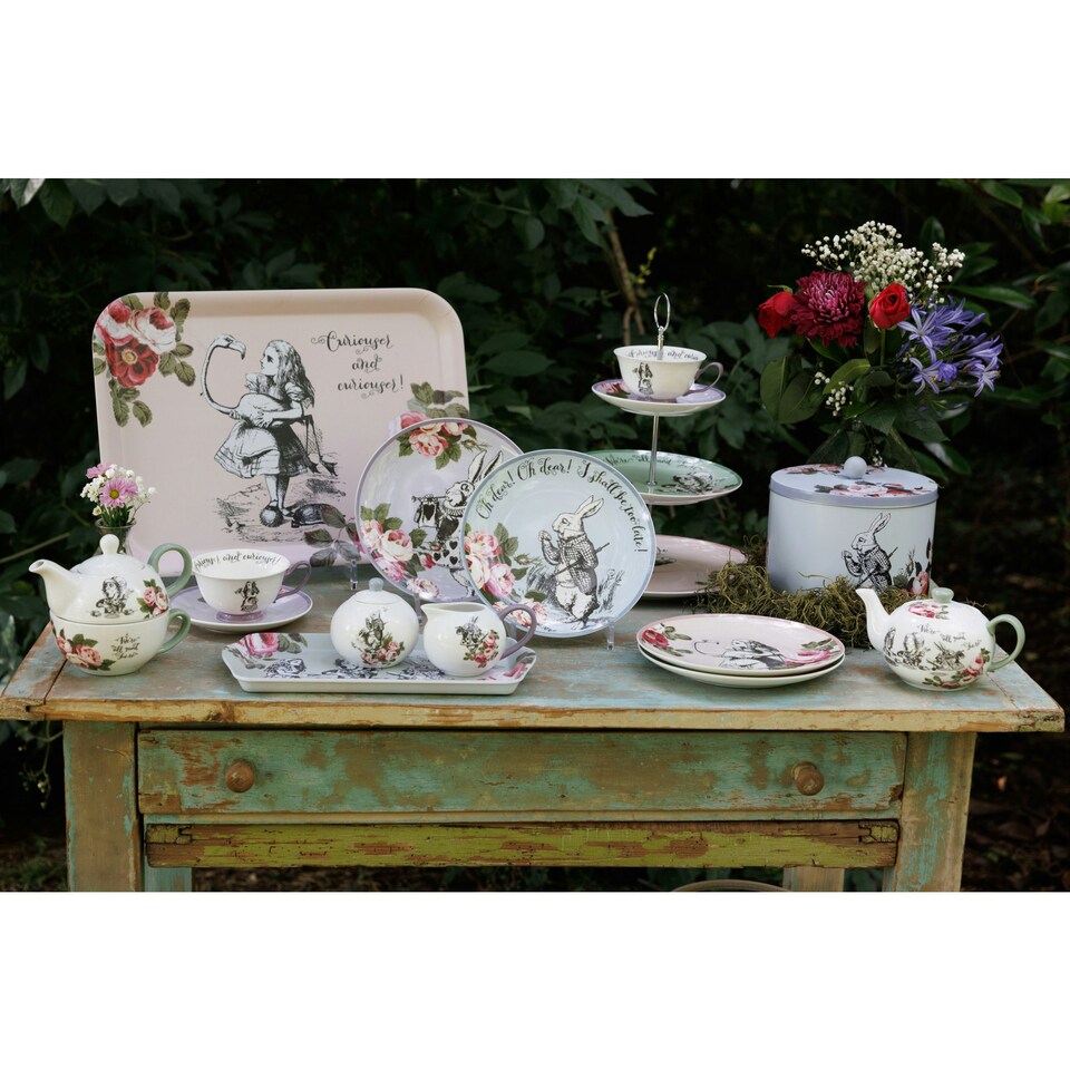 image 1 of Mikasa Alice in Wonderland Tea Set Bone China Stacking | White | 1