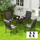 image 2 of Outsunny Set of 4 Garden Chair Cushions, Outdoor Seat Pads | Grey | Charcoal grey | 1