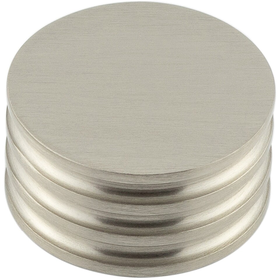 image 1 of Elegant Solid Brass Cupboard Knob in Satin Nickel Finish - 40mm Size - Kitchen Cabinet Knob