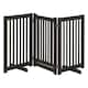 image 6 of PawHut 155cm Expandable 3-Panel Freestanding Dog Pet Gate w/ Latched Door Brown