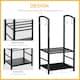 image 10 of Outsunny Firewood Rack Log Holder Wood Storage with Hooks 4 Tools Black