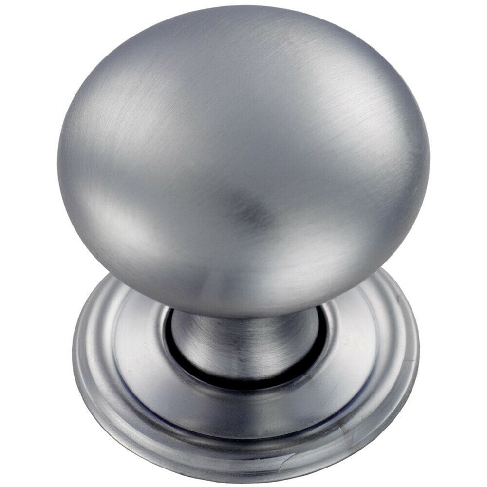 Loops Round Victorian Cupboard Door Knob 32mm Dia Satin Chrome Cabinet Handle