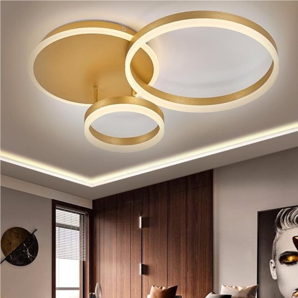 image 1 of Living and Home Golden Loops LED Ceiling Light