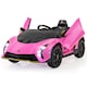 image 1 of COSTWAY Kids Lamborghini Licensed 12V Ride on Car Pink