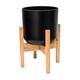 image 1 of Lisbon Pot & Stand Black