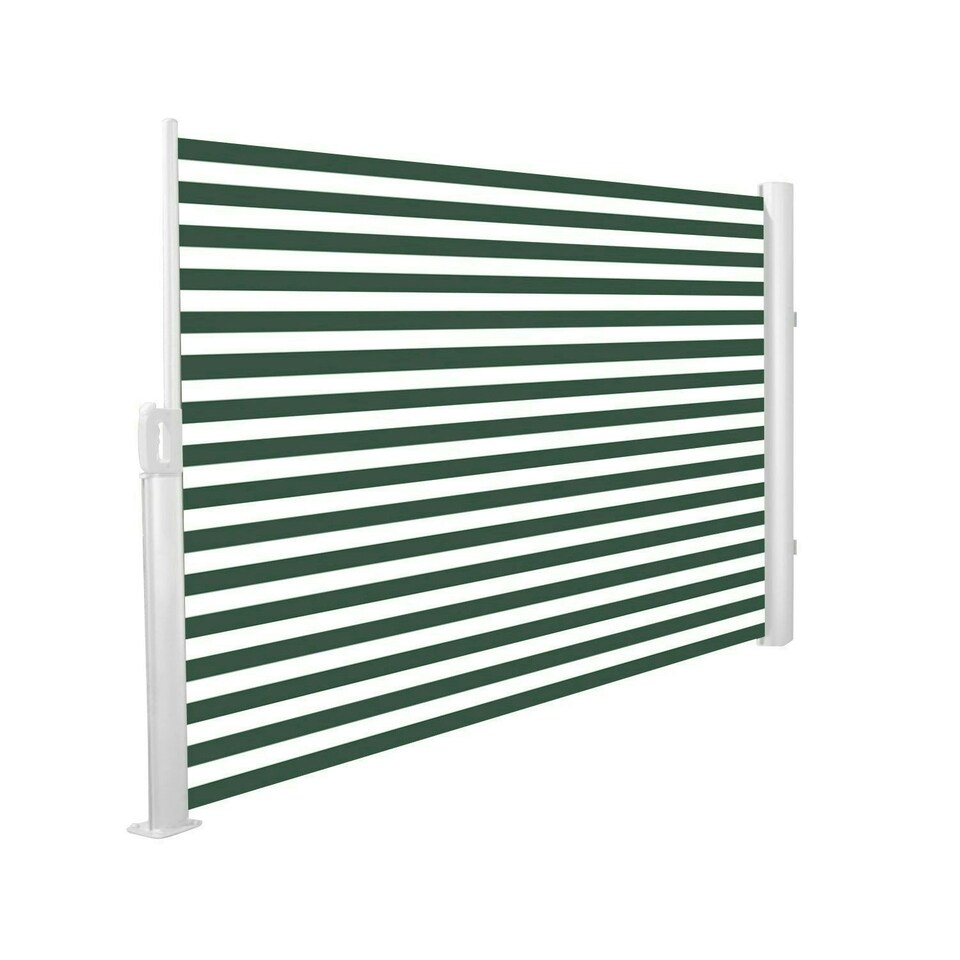 image 1 of 1.6m x 3m Patio Wind Break Awning Full Cassette Manual Side Shade Grey | Charcoal | 1.6m Height x 3m Projection