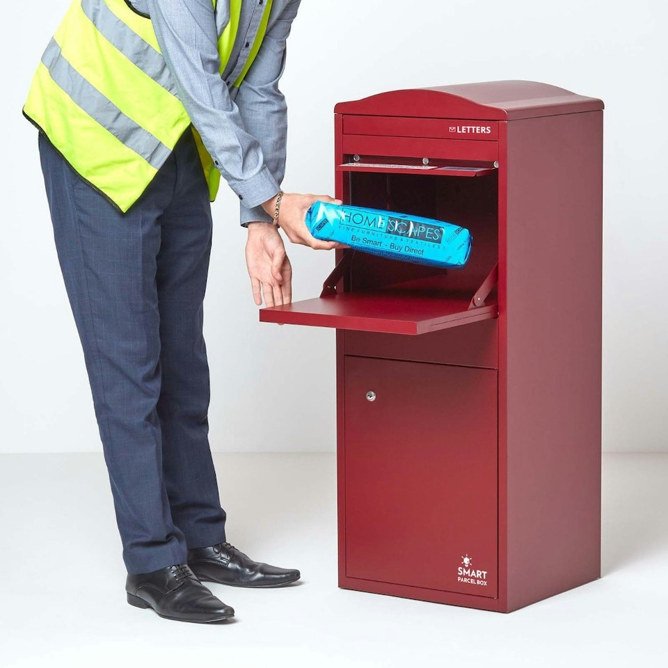 image 1 of SMART PARCEL BOX® Large Curved Top Front Access Dark Red Red