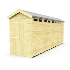 4 x 18 Feet Apex Security Shed - Single Door - Wood - L533 x W118 x H217 cm Brown