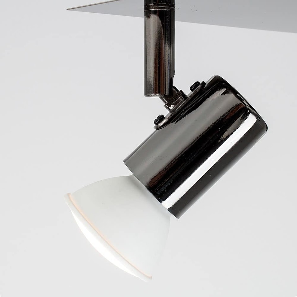 image 1 of ValueLights Black Chrome Modern Square 4 Way GU10 Ceiling Spotlight