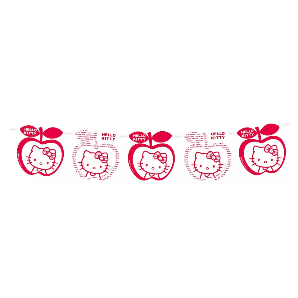 Hello Kitty Apple Banner - Red/White - One Size