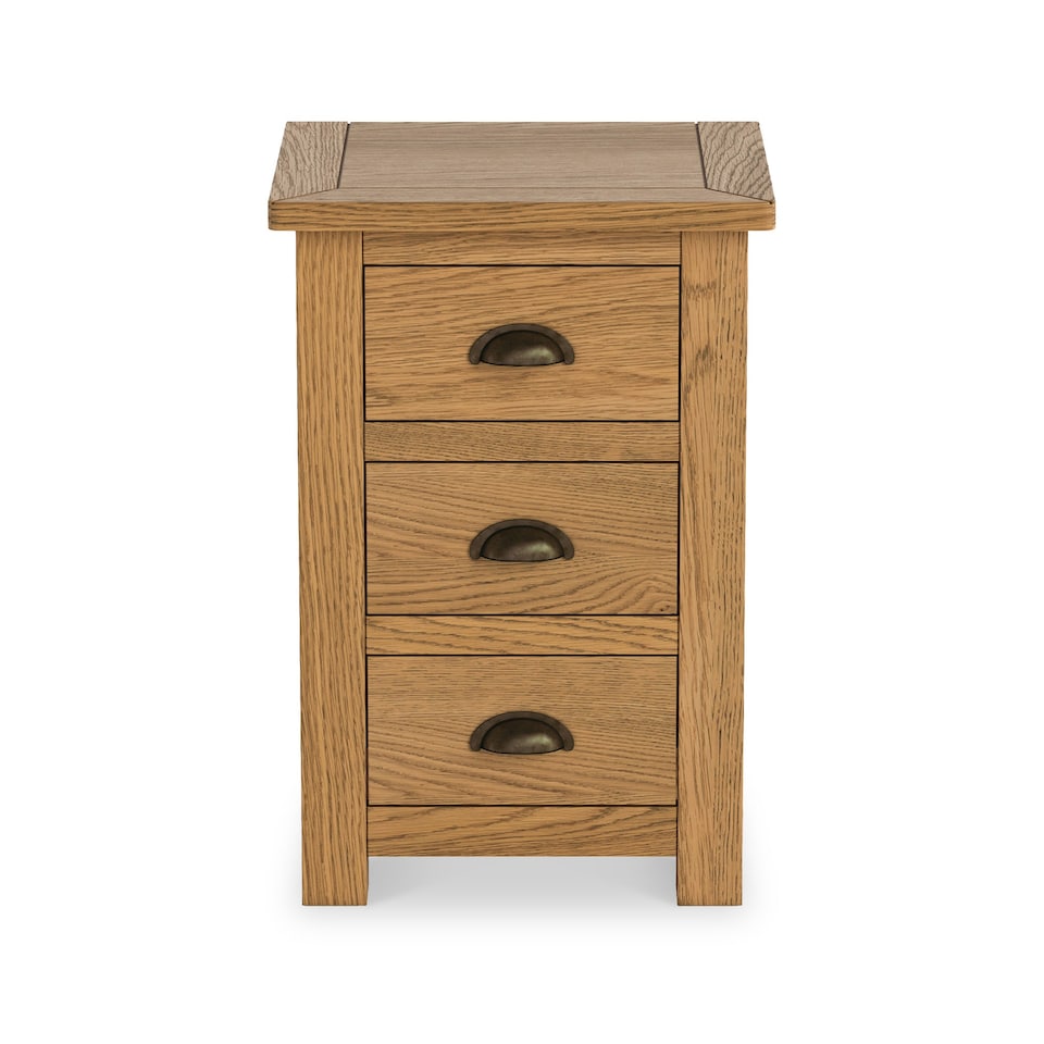 image 1 of Duchy Waxed Oak 3 Drawer Bedside Table - Fully Assembled By Roseland Furniture
