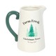 image 1 of Farm Fresh Christmas Trees Ceramic Flower Jug White
