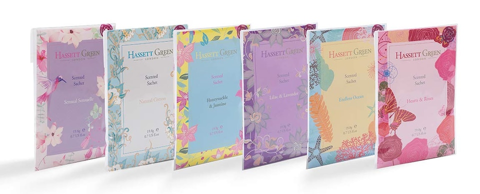 image 1 of Hassett Green London - Natural Cotton - Handmade Large Scented Sachets - Pack of 15 - For Wardrobes & Drawers
